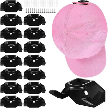 Kichvoe Hat Hangers for Wall, 16 Pcs Minimalist Hat Hooks Strong Hold Hat Hangers Hat Display for Wall Door Closet Office