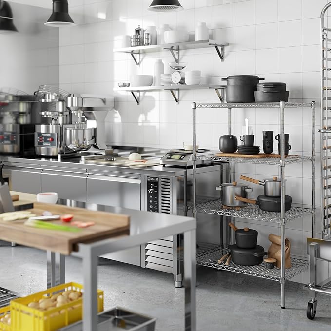 21" Deep x 30" Wide x 54" Height Wire Shelving Kit | 4-Tier | NSF Commercial Storage Rack Unit