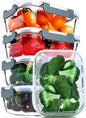 M MCIRCO [5-Packs, 30 Oz] Glass Meal Prep Containers with Snap Locking Lids Glass Food Containers,Airtight Lunch Container,Microwave, Oven, Freezer and Dishwasher