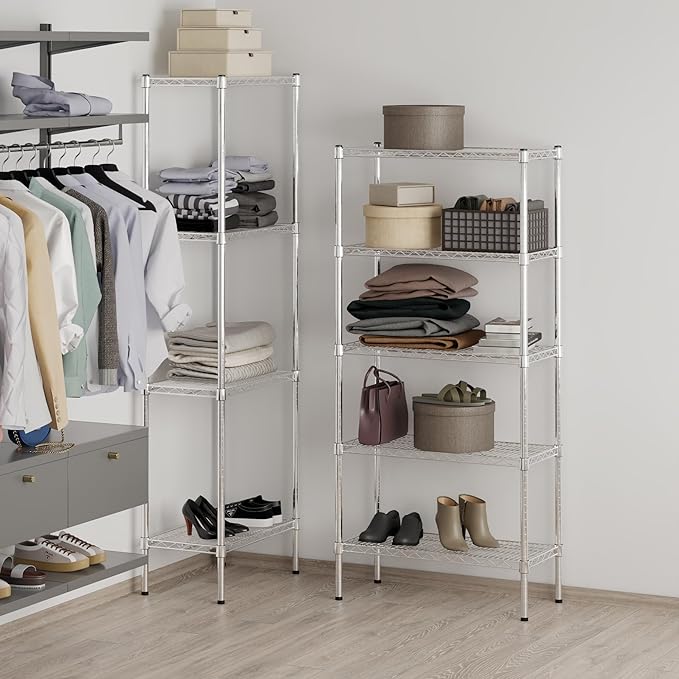 14" Deep x 30" Wide x 64" Height Wire Shelving Kit | 5-Tier | NSF Commercial Storage Rack Unit
