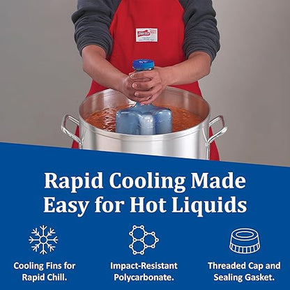 San Jamar Rapi-Kool Cold Paddle Chill Utensil for Chilling Soups and Hot Liquids In Restaurants and Kitchens, Plastic, 64 Ounces, Blue, (Set of 2)