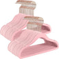 50 Pack Velvet Baby Hangers Non-Slip Clothes Hangers with Swivel Hooks, Space Saving Infant Toddler Closet Organizers, Ultra Thin Durable Child Hangers for Nursery, Kids, Children Wardrobe (11.8inch)