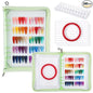 Segbeauty Nail Swatches Book with A5 Zipper Binder, Nail Polish Display Book with 240 Fake Nails, Adhesive Tape, Pocket Insert, Press on Nails Storage Organizer Case for Manicure Salon DIY, Green