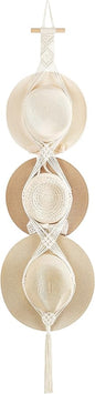 Dahey Macrame Hat Hangers Hat Rack for Wall Cowboy Hat Organizer Hanging Display Hand Weaving Bobo Hat Holder Western Decor for Wide Brim Hats Bowler Fedora Hats