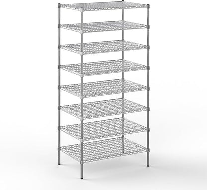 24" Deep x 36" Wide x 74" Height Wire Shelving Kit | 8-Tier | NSF Commercial Storage Rack Unit