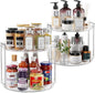 2 Pack 2 Tier Lazy Susan Turntable Organizer 9.25 inch, Rotating Spice Rack Organization for Cabinet, Bathroom, Pantry, Countertop, Kitchen, Vanity, Medicine Cabinet Organizer, Clear
