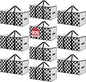 BETU 10 Pack Moving Bags Moving Storage College Dorm Camping Packing Travel PE Heavy Duty, Sturdy Handle, Zipper Large Storage Tote Bag Moving Boxes Box Alternative - White Plaid 29L x 15W x 15H
