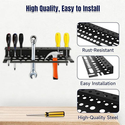 Screwdriver Organizer Wall Mount for Pliers, Screwdrivers, Garage Workshop Storage, Stores up to 43 Pliers or Small Tools, Ideal Gift for Men