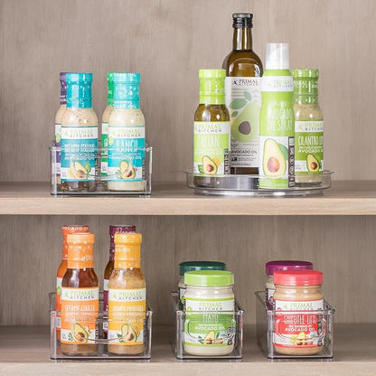 iDesign Stackable Storage Bin with Handles for Pantry, Fridge, or Freezer, Clear, Made in USA