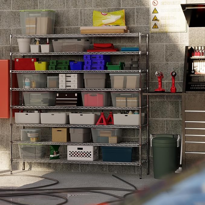 18" Deep x 72" Wide x 74" Height Wire Shelving Kit | 8-Tier | NSF Commercial Storage Rack Unit