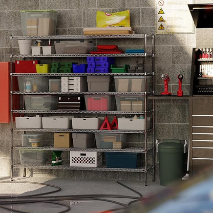 18" Deep x 72" Wide x 74" Height Wire Shelving Kit | 8-Tier | NSF Commercial Storage Rack Unit