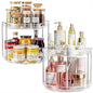 2 Pack 2 Tier Lazy Susan Organizer,10.6 inches Lazy Susan Turntable for Cabinet,Stackable Turntable Organizer Rotating Spice Rack Organization for Kitchen Countertop,Pantry,Bathroom,Clear