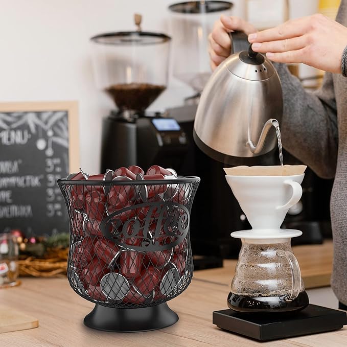 ITHSKUILL Coffee Pod Holder, Large K Cup Organizer, Large Capacity K Cup Storage for Keuring Espresso Capsule Coffee Creamer, Easy to Refill and Organize for Cafe Bar, Coffee Bar Decor