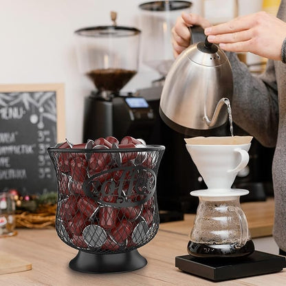 ITHSKUILL Coffee Pod Holder, Large K Cup Organizer, Large Capacity K Cup Storage for Keuring Espresso Capsule Coffee Creamer, Easy to Refill and Organize for Cafe Bar, Coffee Bar Decor