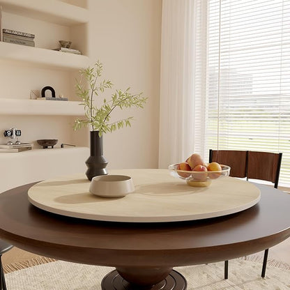 23.6" Sintered Stone Lazy Susan for Table Top- Extra Large Round Lazy Susan Organizer - Kitchen Revolution for Countertop(Yellow Cave Stone)