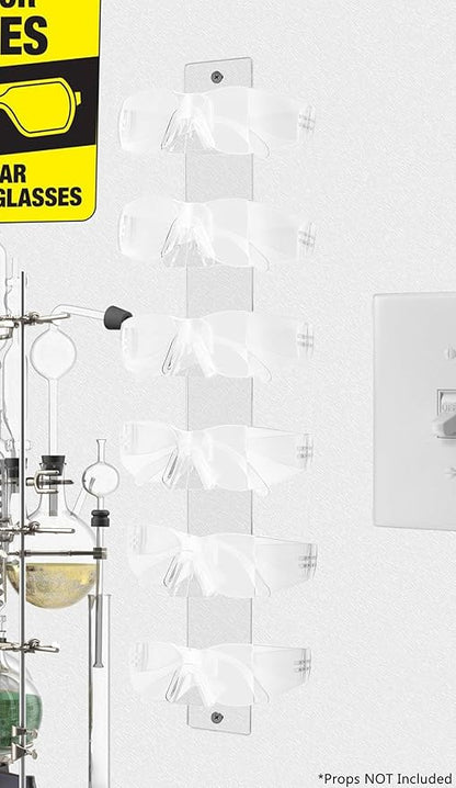 Marketing Holders Sunglasses Holder 6 Pair Wall Mount with Hardware Department Stores Malls Shopping Centers Convenient Clear Acrylic Organizer