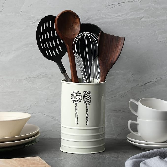 Dudki Countertop Kitchen Cutlery Stainless Steel Holder Spoon and Fork Organizer for Dining Table Serve, Organization & Storage, Cutlery & Flatware Caddy (SPN CUTL IVORY)