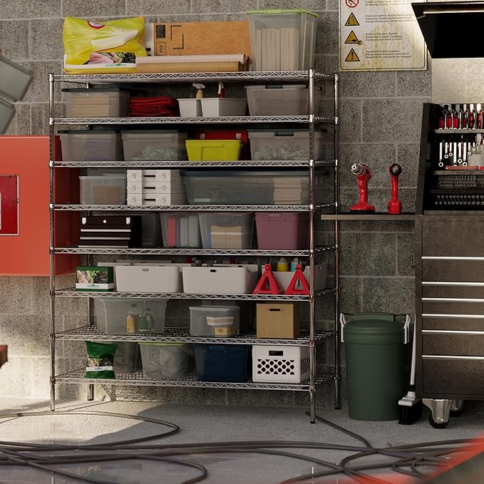 24" Deep x 60" Wide x 74" Height Wire Shelving Kit | 8-Tier | NSF Commercial Storage Rack Unit
