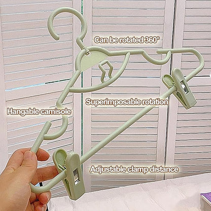 Plastic Hangers 20 Pack with Clips, 360°Swivel Hook Space-Saving Clothes Hangers, Lightweight Hangers for Pants, Coats, Dresses (Color : Pink)