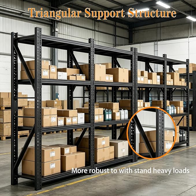 Heavy Duty Garage Shelving,73" H 3000LBS Load Capacity Metal Garage Storage Shelves Adjustable Industrial Shelving Unit for Garage,Warsehouse,Workshop