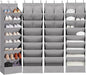 Door Shoe Organizer with 10 Extra Large Pockets, 23 Pairs Shoes Large Capacity Hanging Storage Organizer for Shoes, Diapers, Dark Grey, 8 Layers, 4-Pack