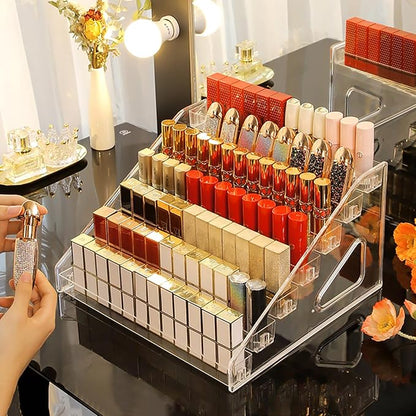 JessLab Nail Polish Organizer, 7-Tier Clear Acrylic Sunglass and Essential Oil Holder, Makeup Organizer for Bathroom Vanity Countertop