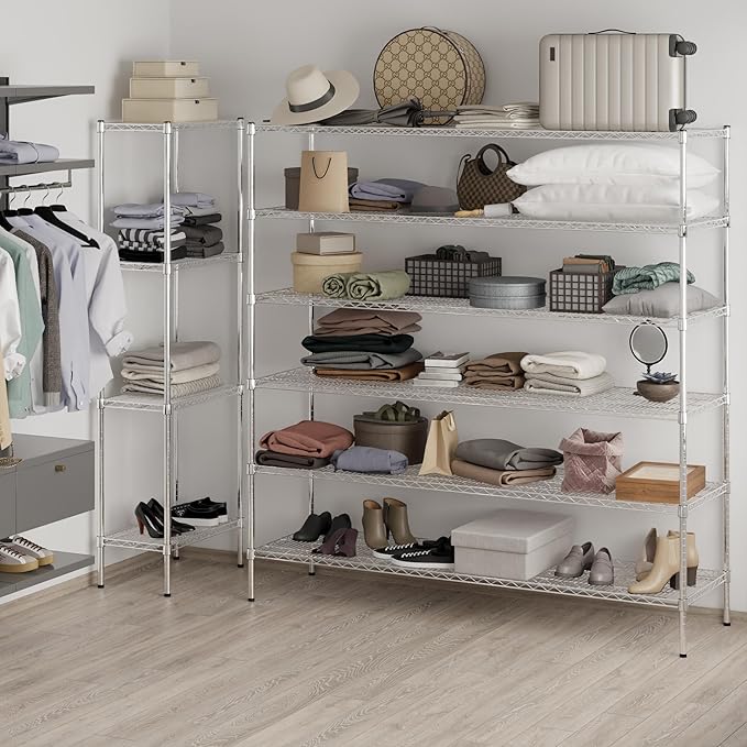 21" Deep x 72" Wide x 74" Height Wire Shelving Kit | 6-Tier | NSF Commercial Storage Rack Unit