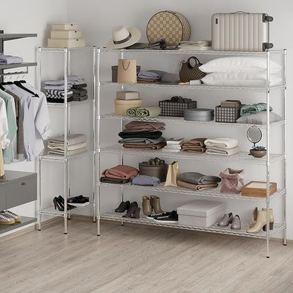 21" Deep x 72" Wide x 74" Height Wire Shelving Kit | 6-Tier | NSF Commercial Storage Rack Unit