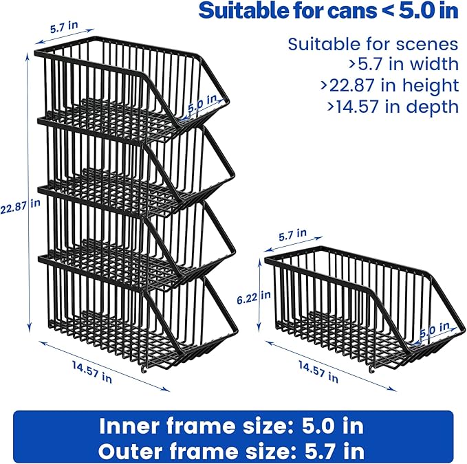 Soda Can Organizer of 4 Pack,Stackable Can Organizer For Pantry, Soda Storage, Soup Soda Can Dispenser, Can Storage Rack for Pet Food Cans