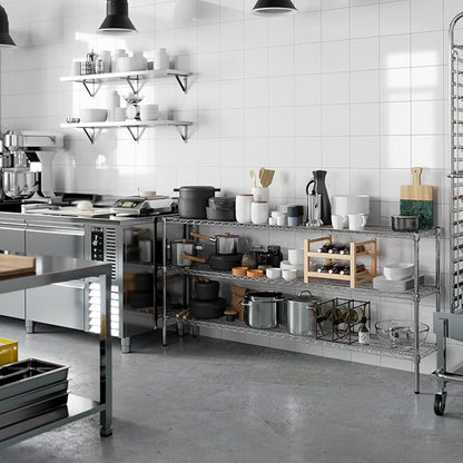 14" Deep x 72" Wide x 34" Height Wire Shelving Kit | 3-Tier | NSF Commercial Storage Rack Unit
