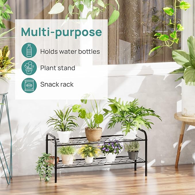 viewcare Shoe Rack for Closet, 2-Tier Long Shoe Rack for Entryway & Garage, Sturdy Metal Construction, Shoe Organizer Holds 6-10 Pairs