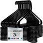 NEATERIZE Thick Heavy Duty Hangers - Black Plastic Clothes Hangers 24 Pack - Great for Coat Hanger, Jackets Jeans & Suit Hanger for Closet - New Apartment Essentials Percheros Ganchos para Colgar Ropa