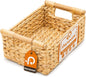 Water Hyacinth Wicker Basket, 10.24*7.87*3.94 Inch Woven Basket with Handles, Wooden Handles Wicker Storage Basket, Rattan Basket for Decorative Baskets, Pantry, Shelves, Gift, Toys - Small