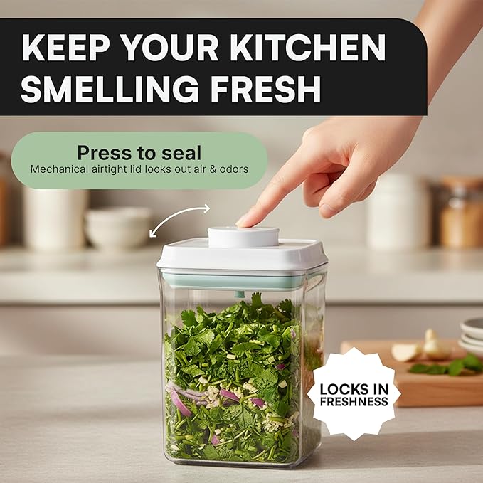 Bop Top Airtight Food Storage Containers with Lid 6 Cups / 50 oz | Kitchen Canister Sets | Air Tight Pantry Container | Pop Top Dry Food Storage Containers for Snacks, Sugar, Flour, Baking, Pasta
