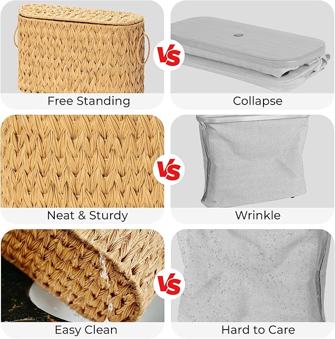 GRANNY SAYS Toilet Paper Storage Basket with Lid and Handle, Decorative Toilet Paper Holder, Waterproof Bathroom Organizers and Storage, Wicker Basket for Bathroom Storage