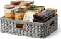 GRANNY SAYS Wicker Storage Baskets for Shelves, Wicker Basket for Organizing, Rectangle Basket, Woven Baskets for Pantry Storage, Gray, 1-Pack