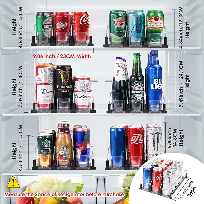 Rolling Soda Can Dispenser for Refrigerator and Automatic Soda Can Organizer for Refrigerator Can Dispenser