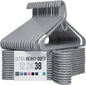 NEATERIZE Thick Heavy Duty Hangers - Grey Plastic Clothes Hangers 38 Pack - Great for Coat Hanger, Jackets Jeans & Suit Hanger for Closet - New Apartment Essentials Percheros Ganchos para Colgar Ropa