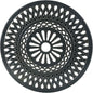 VIVIJASON 24" Patio Cast Aluminum Lazy Susan Turntable, 360° Rotating Display Tray for Outdoor Dining Table, Spinning Rotating Food Server Party Centerpieces with Umbrella Hole, Lattice Style