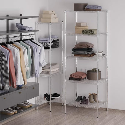 24" Deep x 30" Wide x 86" Height Wire Shelving Kit | 5-Tier | NSF Commercial Storage Rack Unit