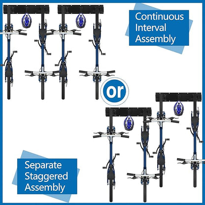 Sinoer Bike Storage Rack,Bike Wall Rack, 6 Bike Rack Wall Mount bicycle rack for garage Garage Organize,Vertical Bike Rack-5 Helmets Hook