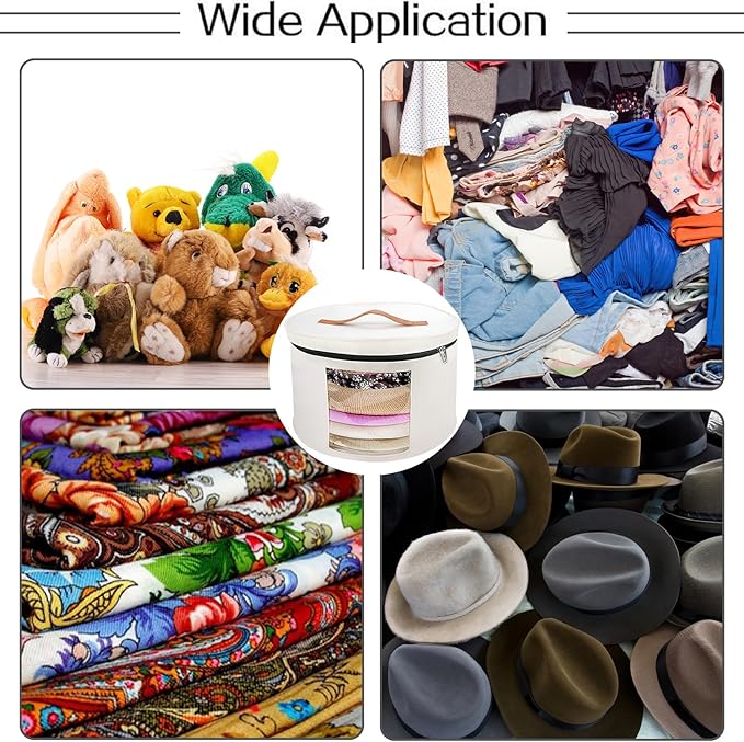 Hat Storage Box,Hat Boxes for Women Storage,Cowboy Hats Holder for Travel,Wide Brims Hat Carrier Case,Stuffed Animal Toy Organizer,Hat Box Closet Organizers and Storage,Hat Boxes for Men