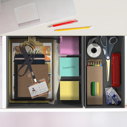 Simple Houseware Foldable Drawer Organizer for Clothes/Underwear/Panty/Onesie Stocking Bin, Set of 12, Dark Gray