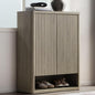 SICOTAS Shoe Cabinet 44 inch Tall Fluted Shoe Cabinet with Doors & 4 Shelves Wooden Large Hidden Shoe Storage Organizer Modern Free Standing 6-Tier Cabinet for Entryway Living Room Closet