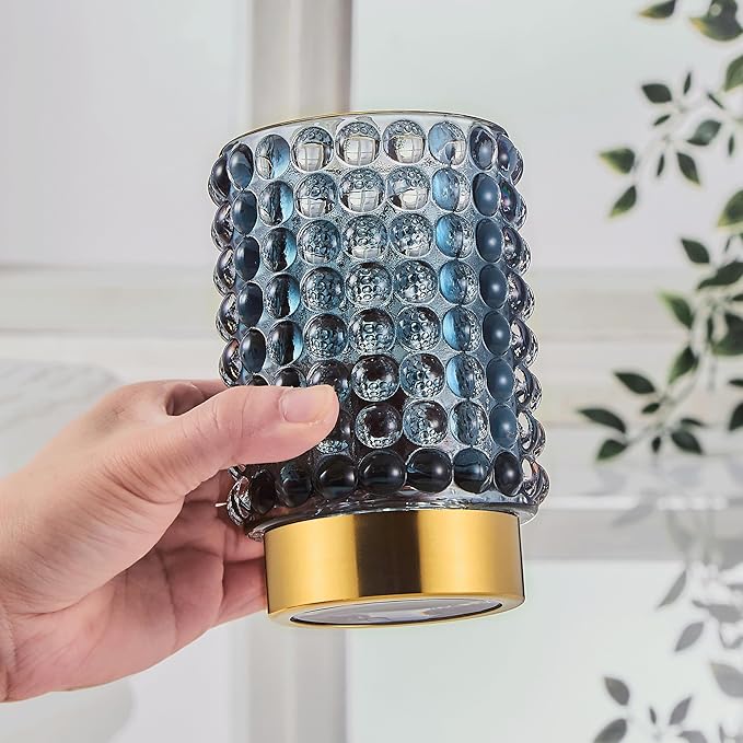 Makeup Brush Holder Organizer,Toothbrush Holders,Desk Pen Pencil Holder,Multifunctional Vintage Glass Brush Cup(A38-11-US/Dark Green/L)