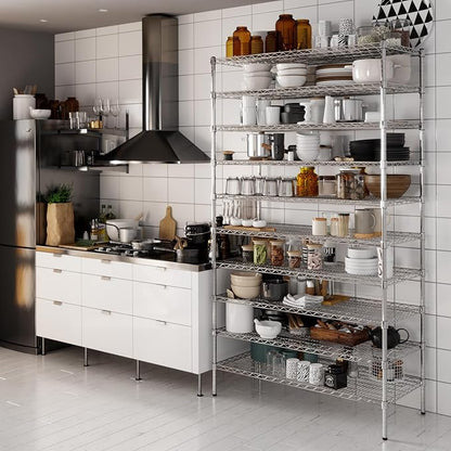21" Deep x 48" Wide x 86" Height Wire Shelving Kit | 10-Tier | NSF Commercial Storage Rack Unit