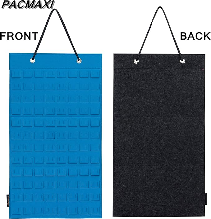 PACMAXI Hanging Brooch Pin Organizer, Display Pins Storage Case, Brooch Collection Storage Holder, Holds Up to 96 Pins.(Not Include Any Accessories) (Blue, Small)