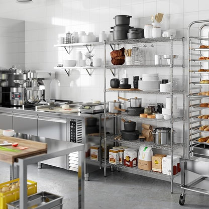 14" Deep x 42" Wide x 74" Height Wire Shelving Kit | 6-Tier | NSF Commercial Storage Rack Unit