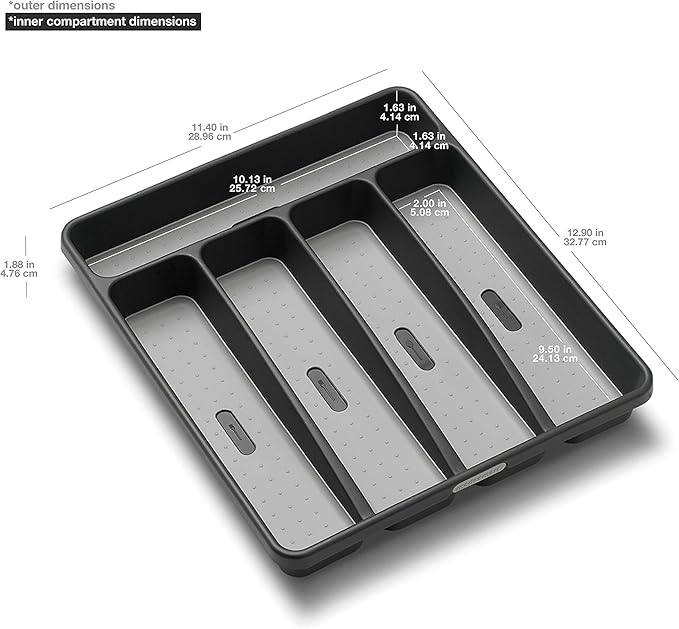 madesmart Small Silverware Tray, Granite