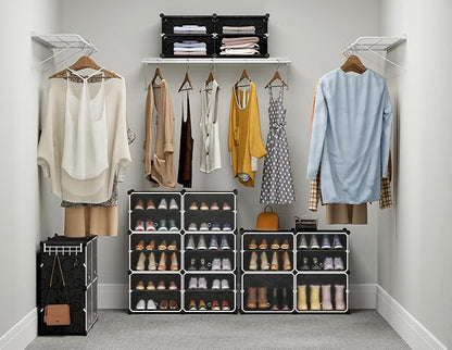 HOMIDEC Shoe Rack Organizer, 6 Tier Storage Cabinet 24 Pair Plastic Shoe Shelves for Closet Hallway Bedroom Entryway